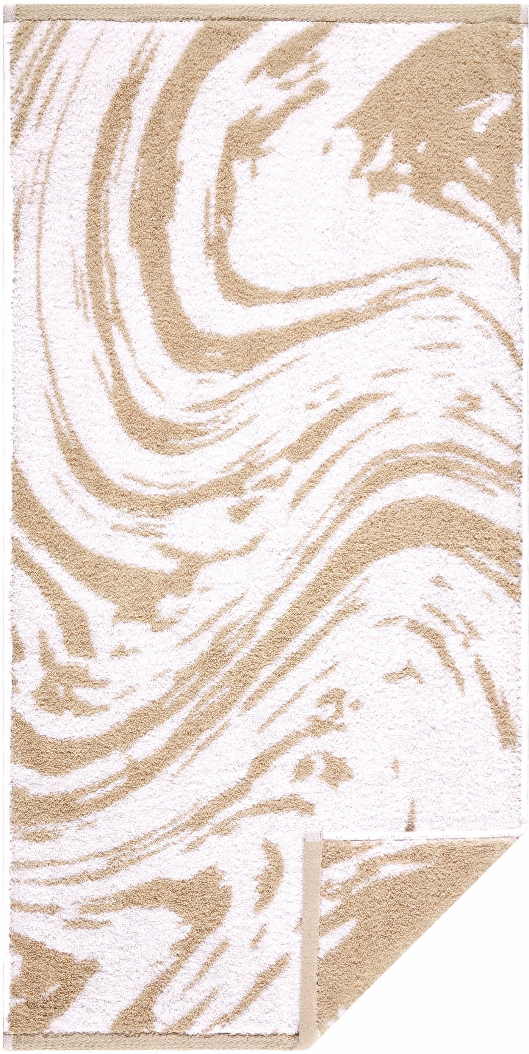 Walkfrottee (1-St), Baumwolle creme Marble, Muster, 100% Handtuch graphisches Egeria