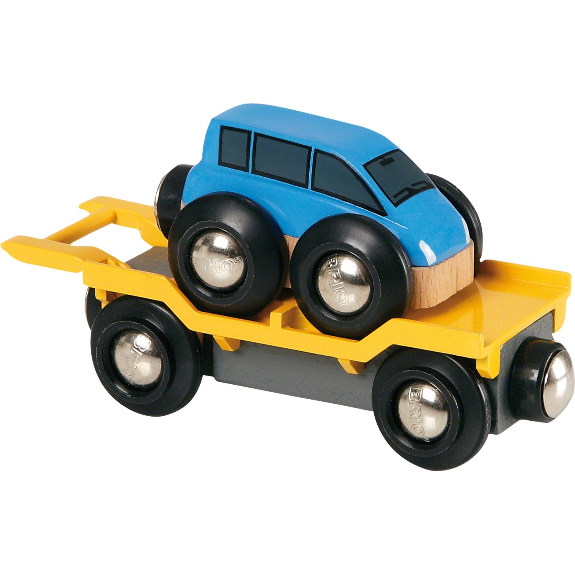 Spielzeugeisenbahn-Set BRIO World World Autotransporter mit Rampe