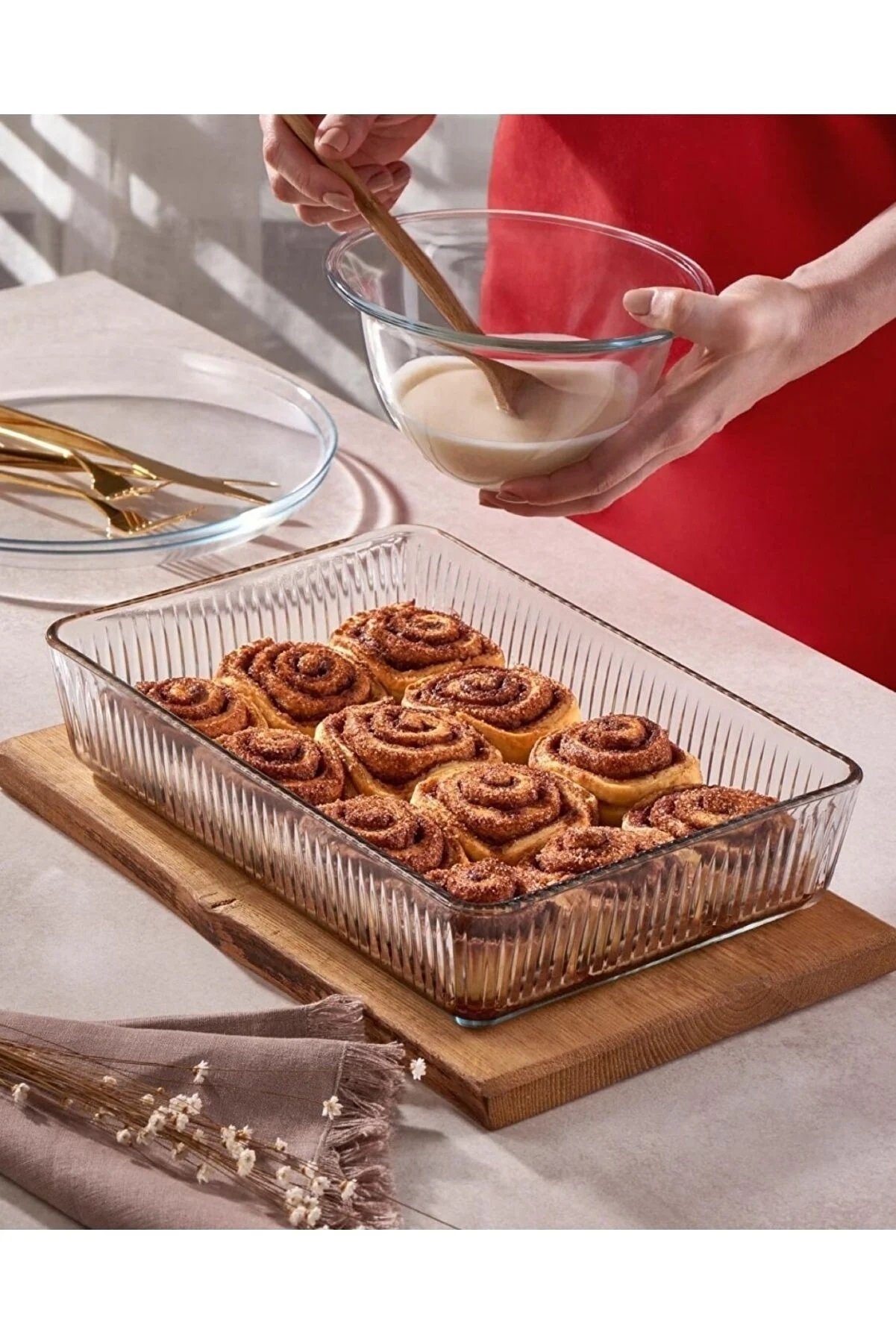 Pasabahce Auflaufform borcam Backform Auflaufform Rechteckig für Backofen, Mikrowelle