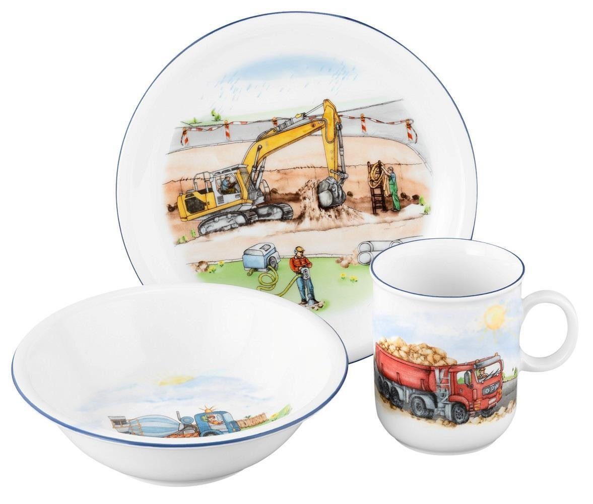 Seltmann Weiden Kindergeschirr-Set Seltmann Weiden Compact Auf der Baustelle Kinder Set 3 tlg., 1 Personen, Porzellan