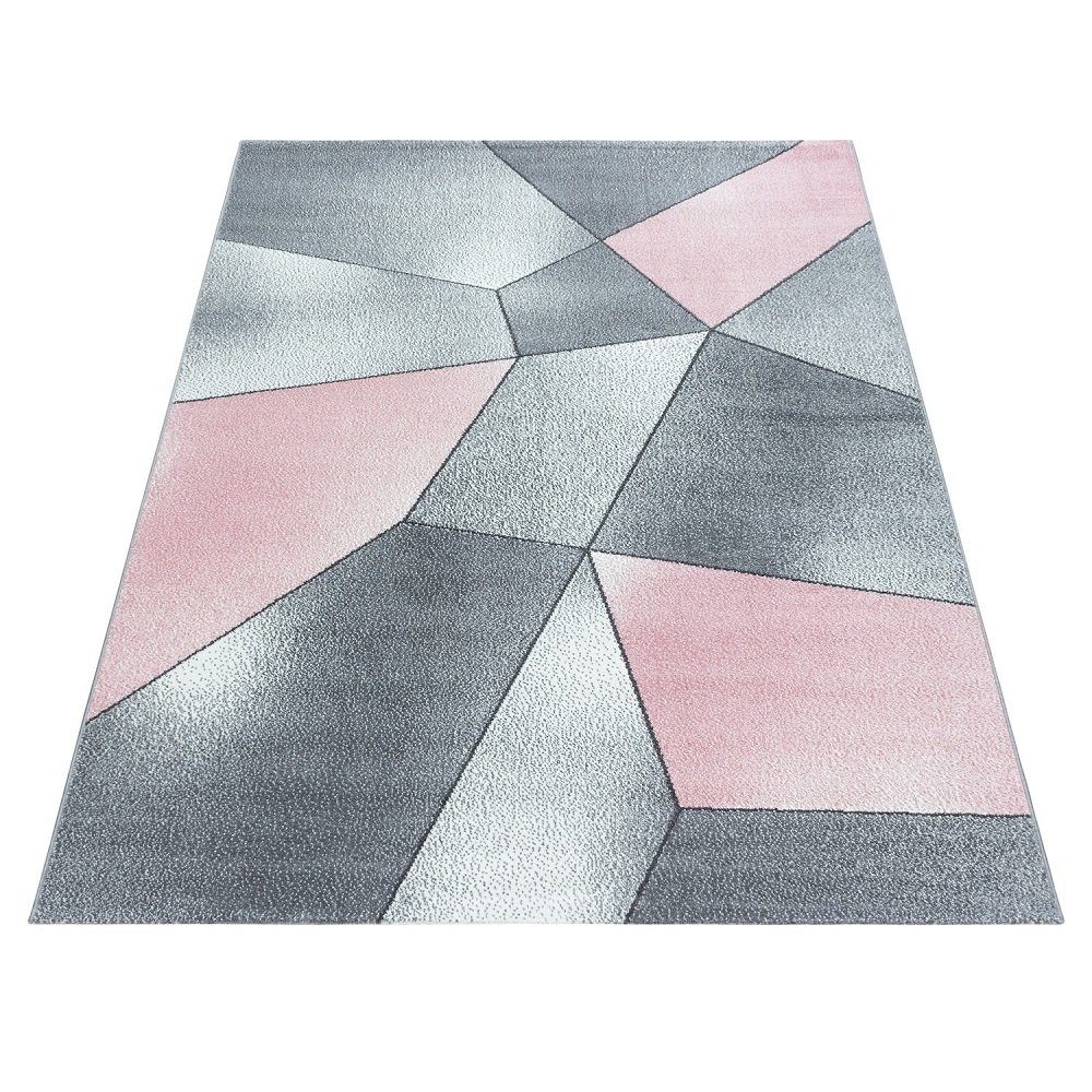 Designteppich Giantore, modern, 7 mm Pink Florhöhe rechteck