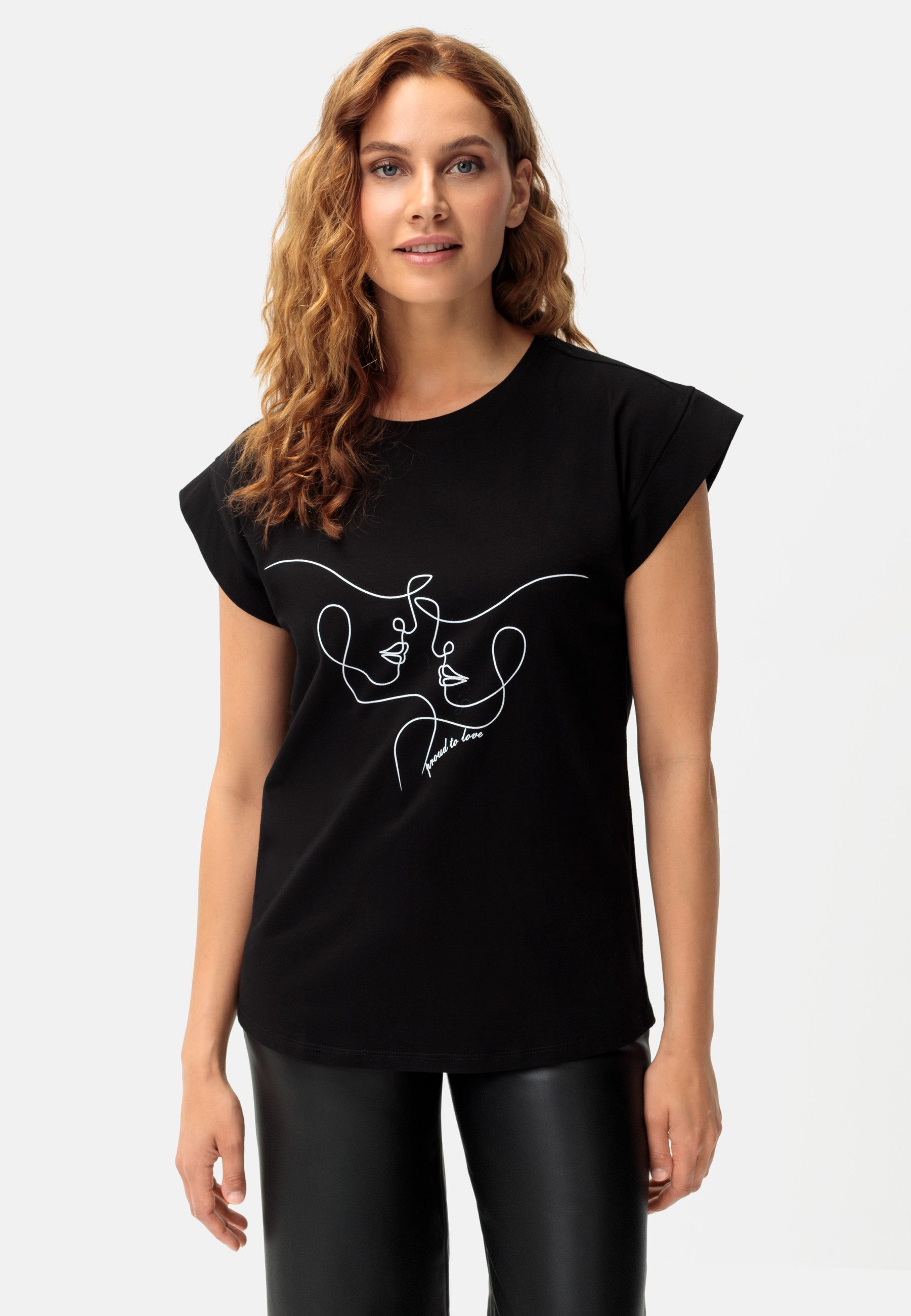 LASCANA Kurzarmshirt mit Frontdruck, T-Shirt aus günstig online kaufen