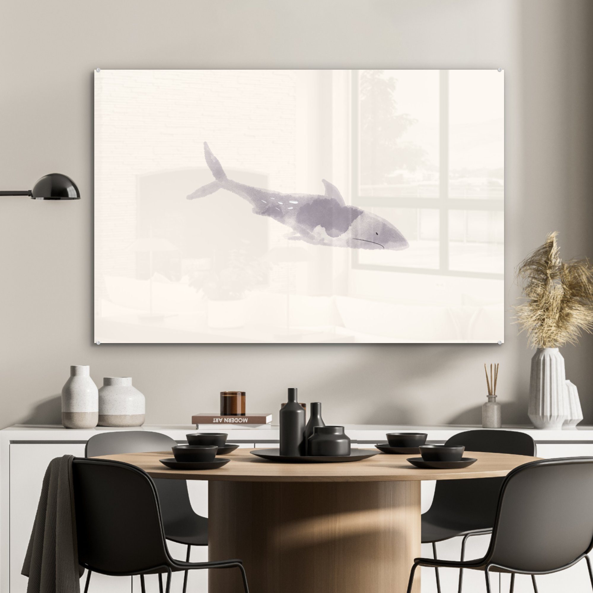 St), Aquarell, - Acrylglasbilder & - (1 MuchoWow Fisch Acrylglasbild Schlafzimmer Meer Wohnzimmer