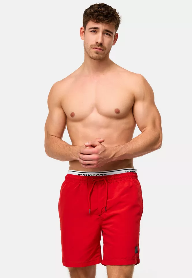 Indicode Badeshorts Herren Solomon Schwimmshorts mit elastischem Bund und Kordelzug
