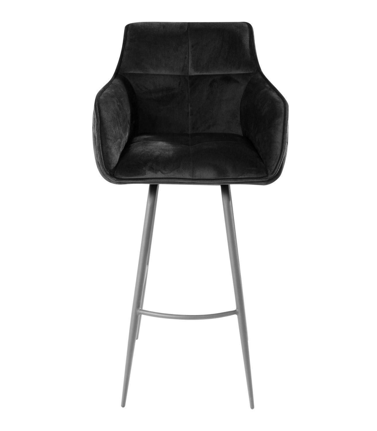 Home4You Barhocker, Schwarz, Samt, Metallgestell, 360 günstig online kaufen