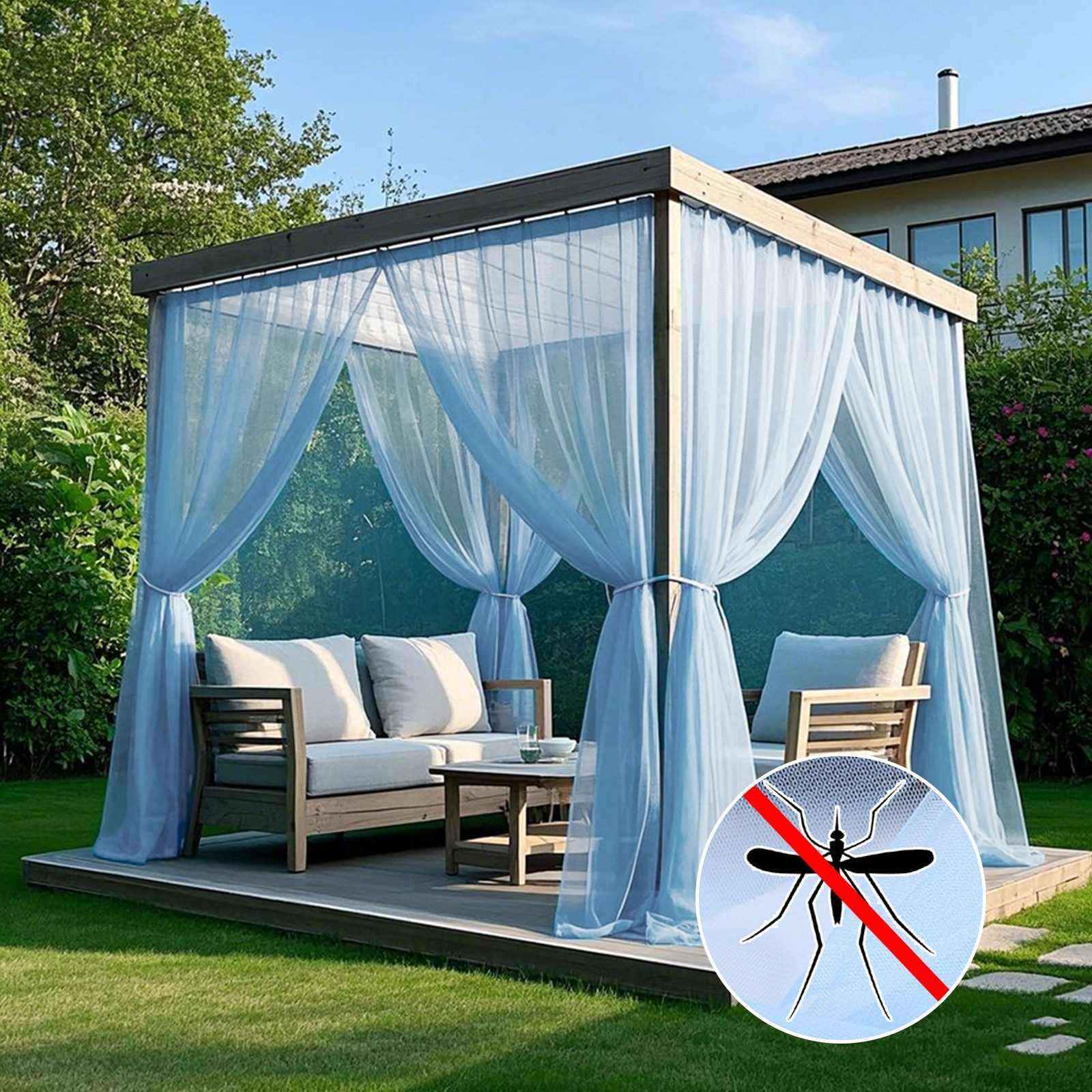 LMaxhome Outdoorvorhang Moskitonetz DIY Verstellbare Vorhang günstig online kaufen