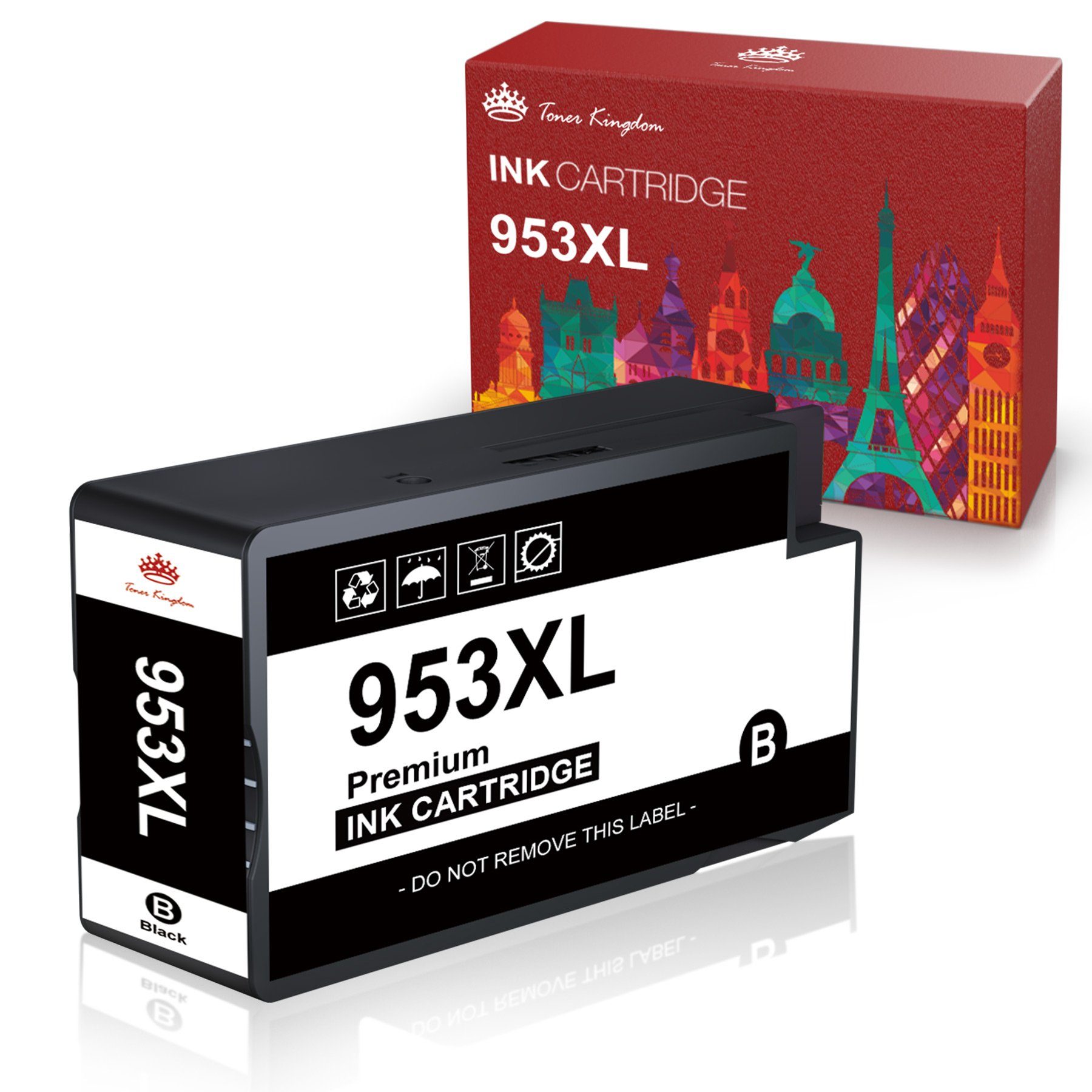 Toner Kingdom ersetzt für HP 953XL 953 XL Multipack Officejet Pro 7740 Tintenpatrone (mit Neuester Chip, für HP 8710 8715 8718, 8720 8210 8725 8218 8728 8730 8740 7720 7730 7740) Schwarz