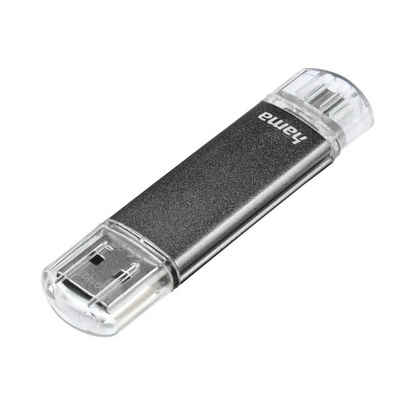 Hama »USB-Stick "Laeta Twin", USB 2.0, 16GB, 10MB/s, Grau« USB-Stick (Lesegeschwindigkeit 10 MB/s)