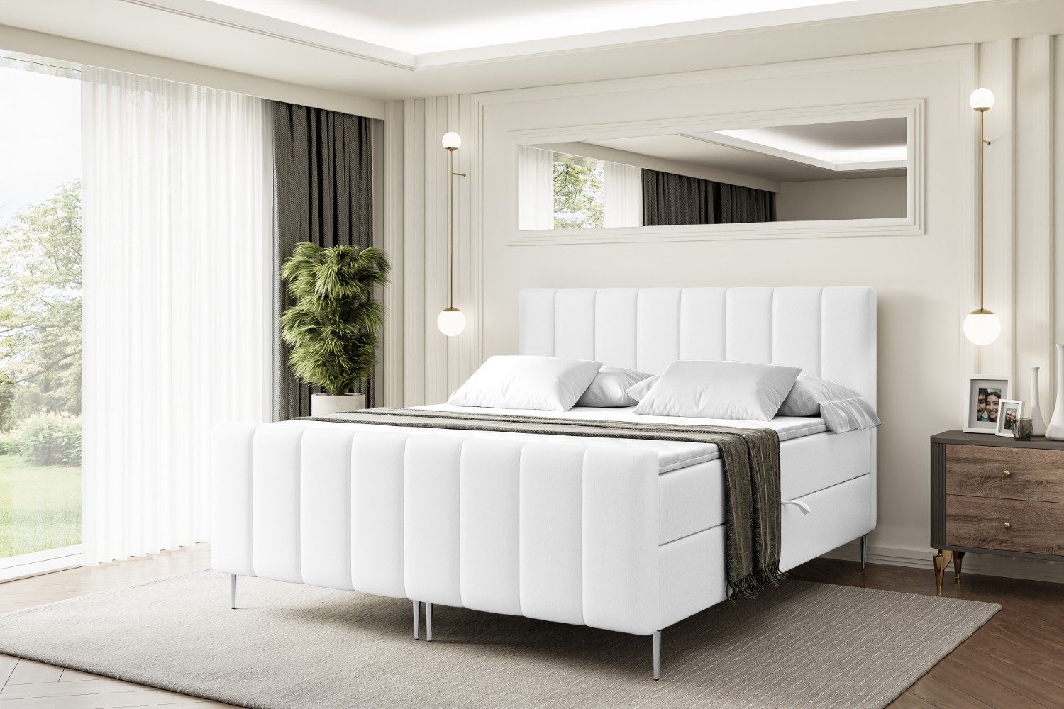 ALTDECOR Boxbett OTTA-F-Z (Multipocket-Matratze H4, H3 Matratze Bonellfederung, Topper, Kopfteil)