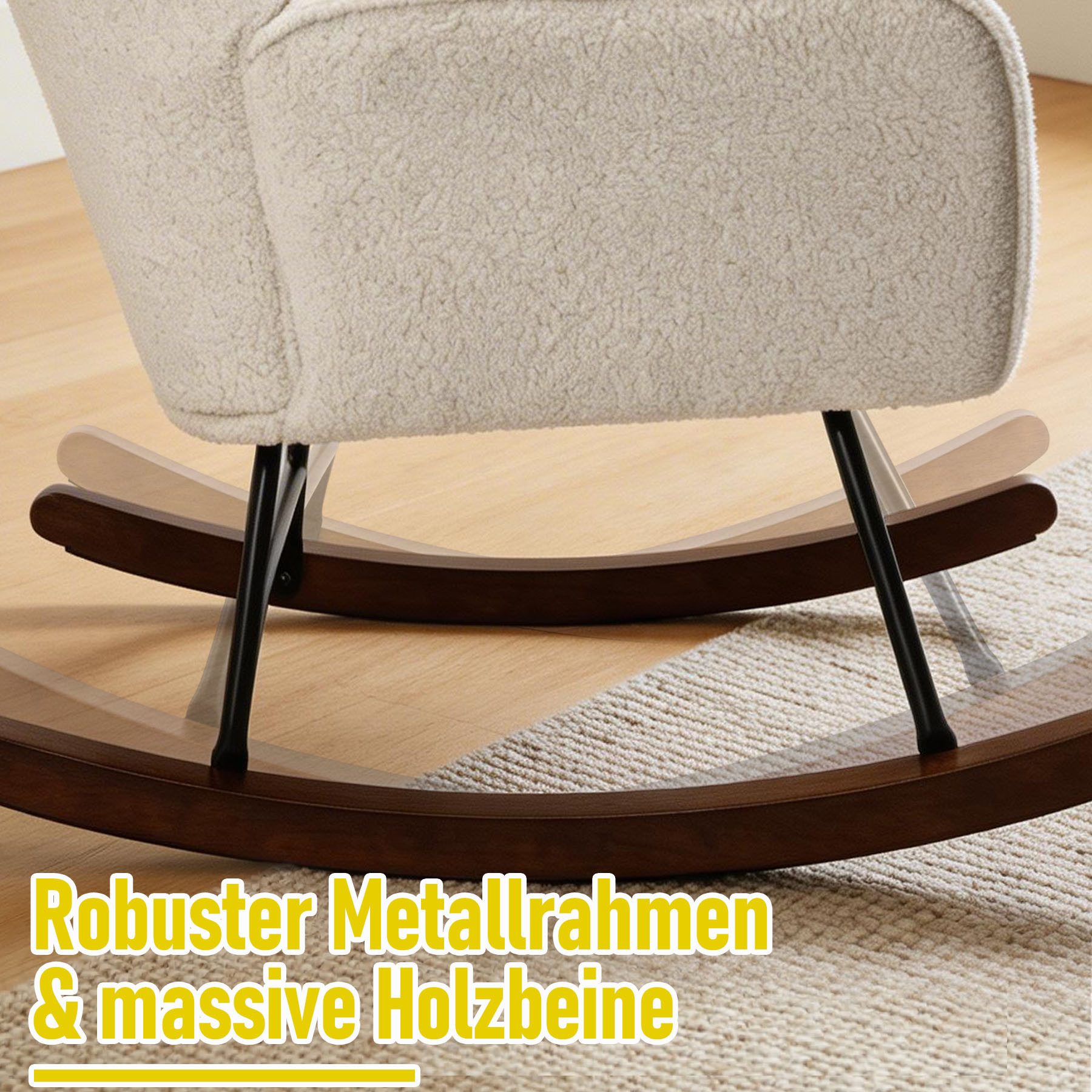 HomeMiYN Schaukelstuhl Schaukelstuhl Wohnzimmer Samt Schaukelsessel Lendenkissen Relaxsessel, samt,Stillsessel
