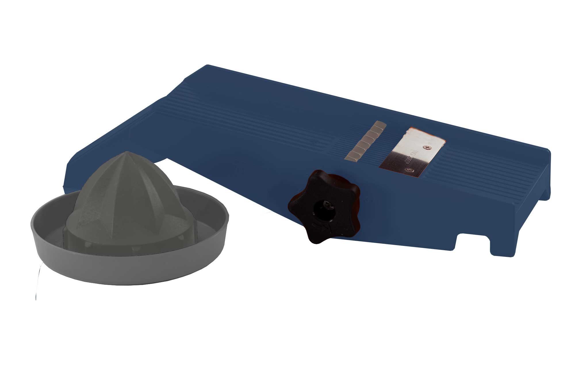 TNS 2000 Gemüsehobel TNS 2000 All in ONE Gemüsehobel Küchenhobel Gemüsereibe Blau, Kunststoff, (Hobel mit Restehalter, 2-St)