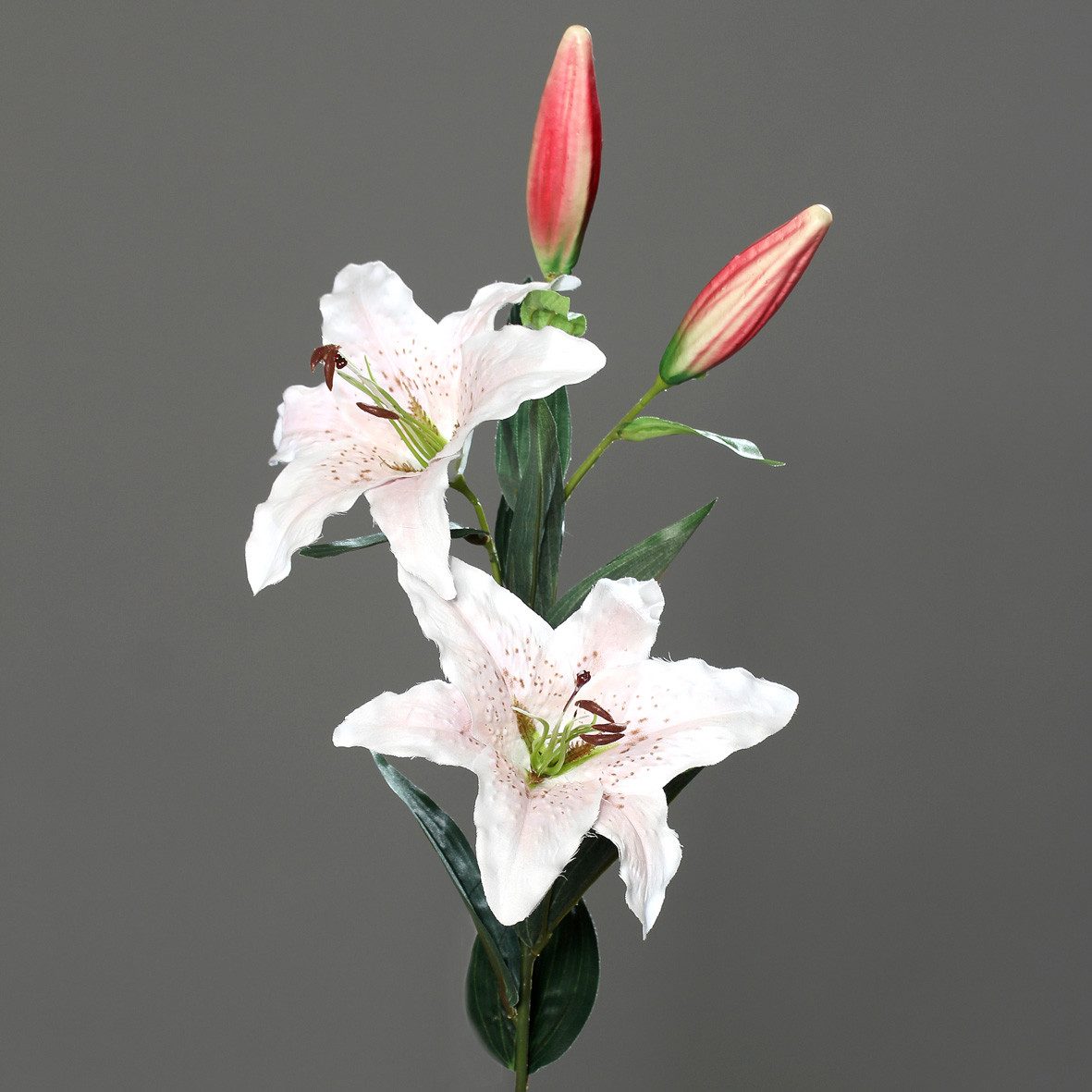 Kunstblume künstlicher großer Lilienzwei 85cm Seidenblume, mucPlants