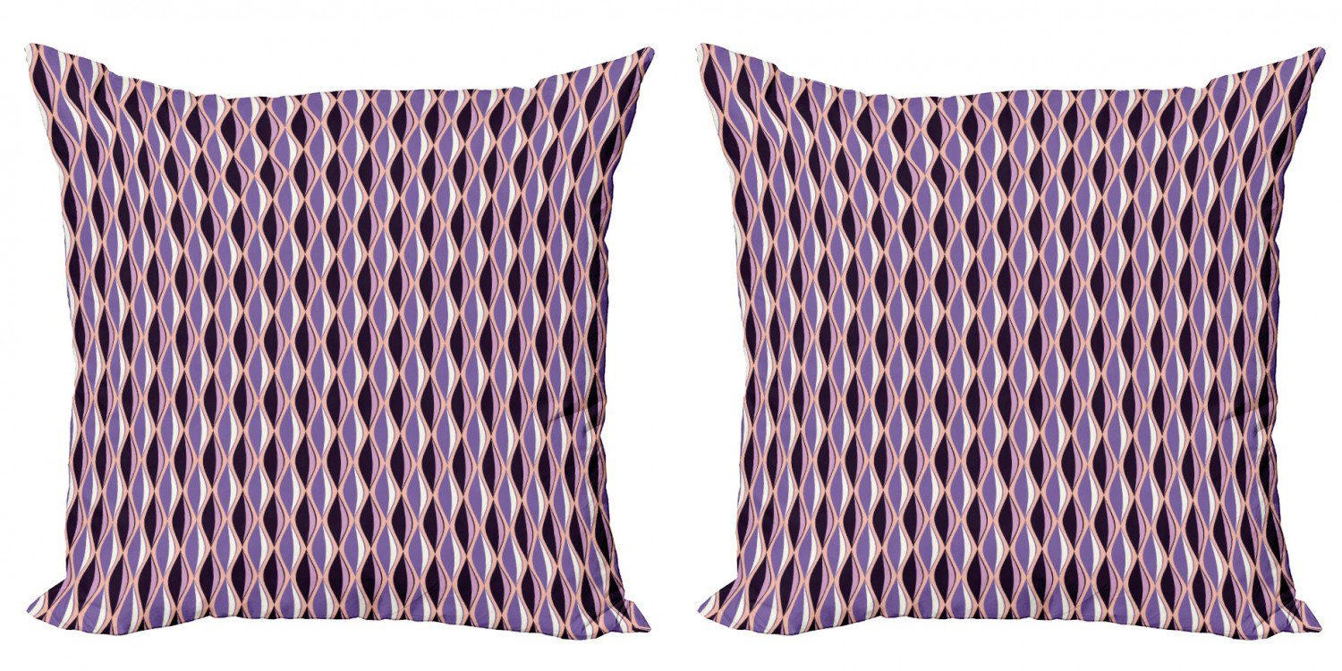 Stück), (2 Modern Accent Digitaldruck, Abstrakt Wellenlinien Vertikale Doppelseitiger Kissenbezüge Abakuhaus