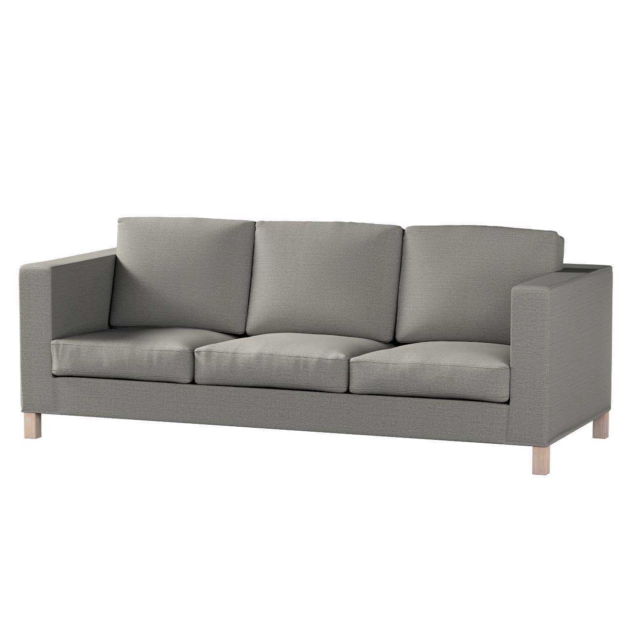 Sofahusse Karlanda 3-Sitzer Sofa nicht ausklappbar kurz, Living II, Dekoria grau