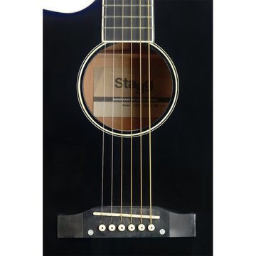 Stagg Konzertgitarre SA35 DSCE-BK LH Cutaway, akustisch-elektrische Slope Shoulder Dread...