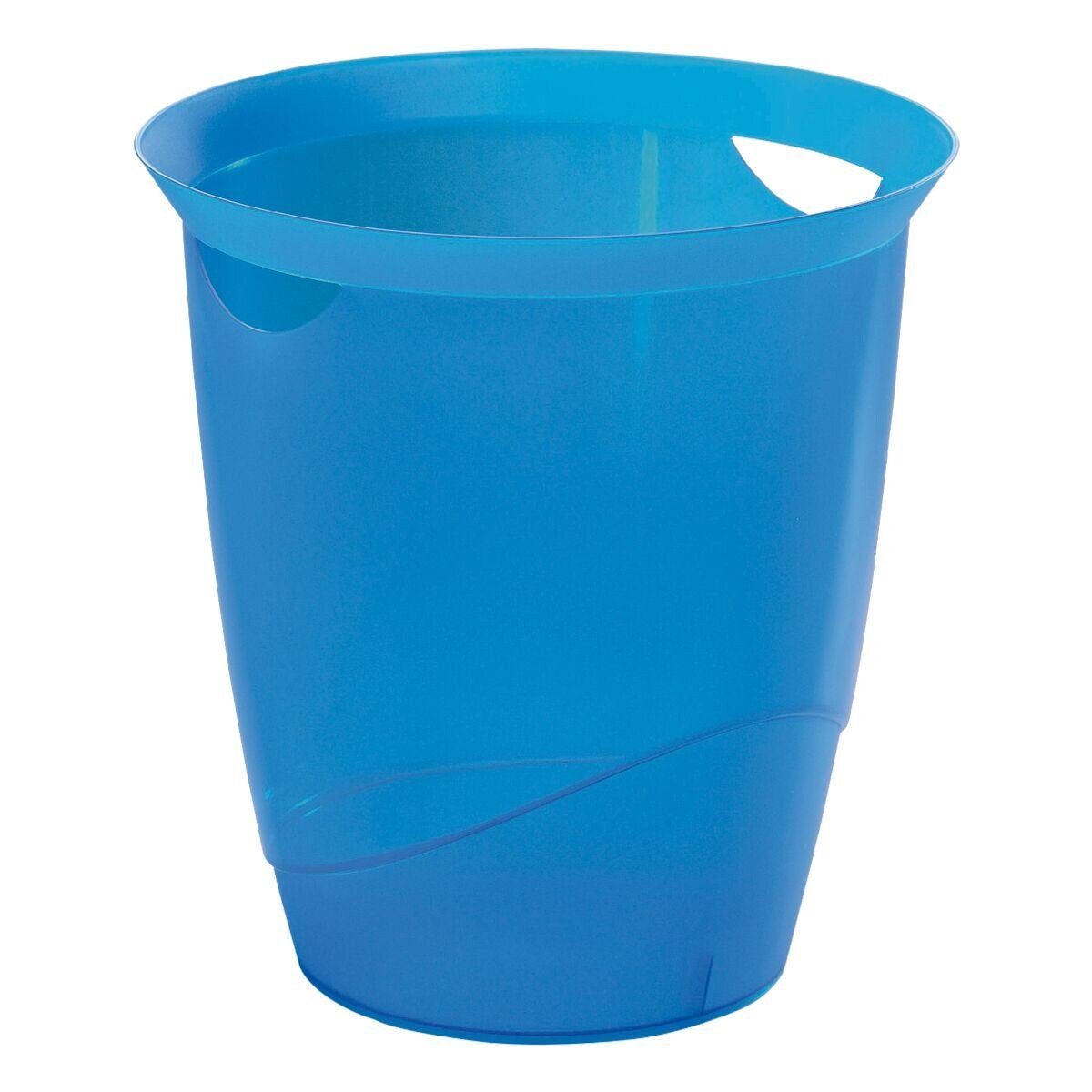 DURABLE Papierkorb Transluzent, 16 Liter, mit Grifflöchern transparent blau