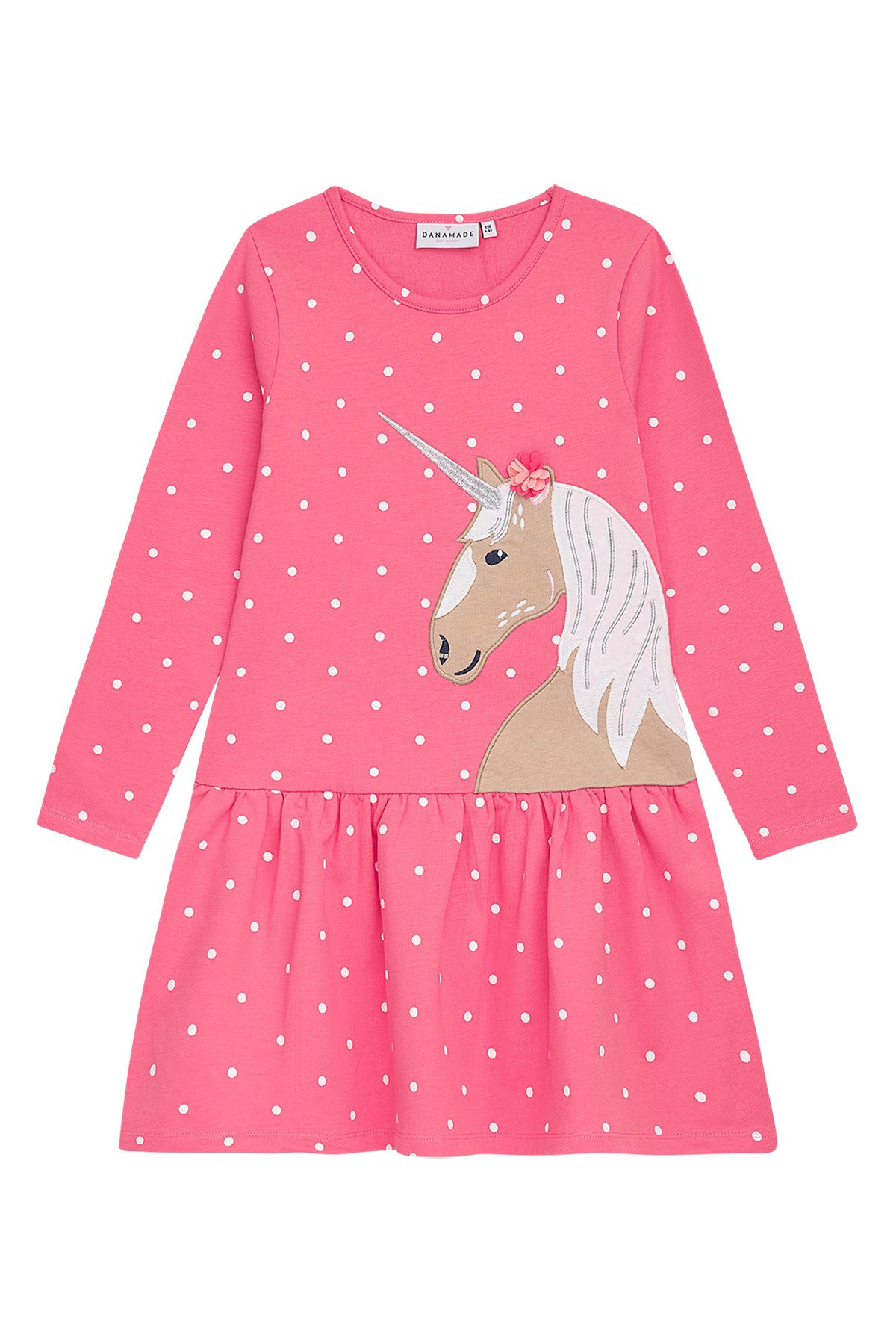 DANAMADE A-Linien-Kleid DFERAY (1-tlg) Danamade Kinderkleid DFERAY mit Einhorn-Motiv – Langarm