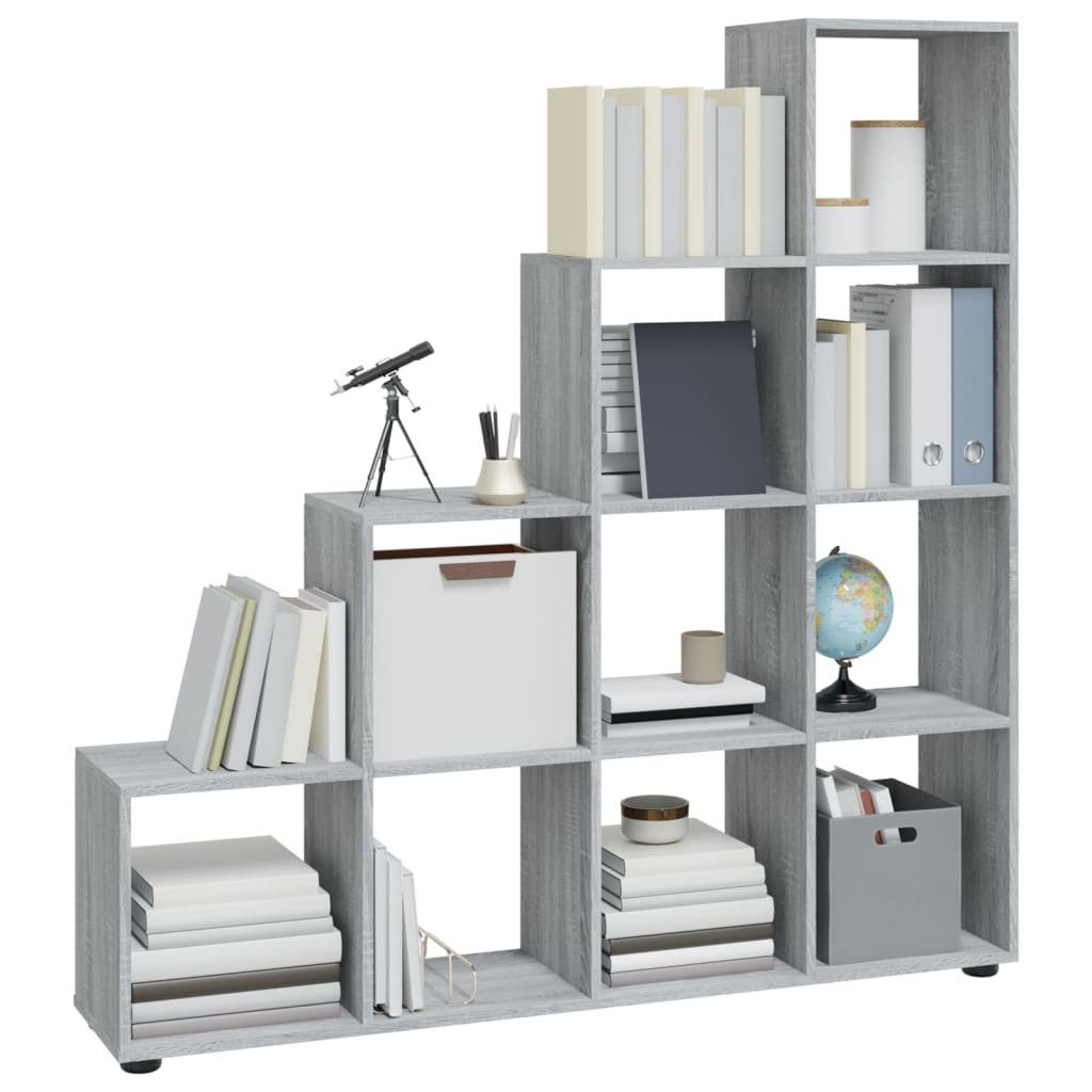 vidaXL Bücherregal Treppenregal Grau Sonoma 142 günstig online kaufen