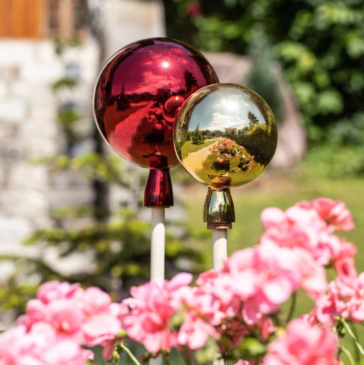 Windhager Gartenfigur, Rosenkugel aus Glas, 16cm Ø