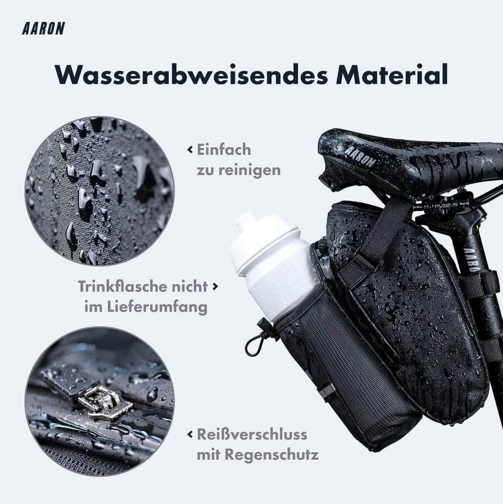 AARON Satteltasche mit Flaschenhalter & Reflektor – wasserabweisende Fahrradtasche