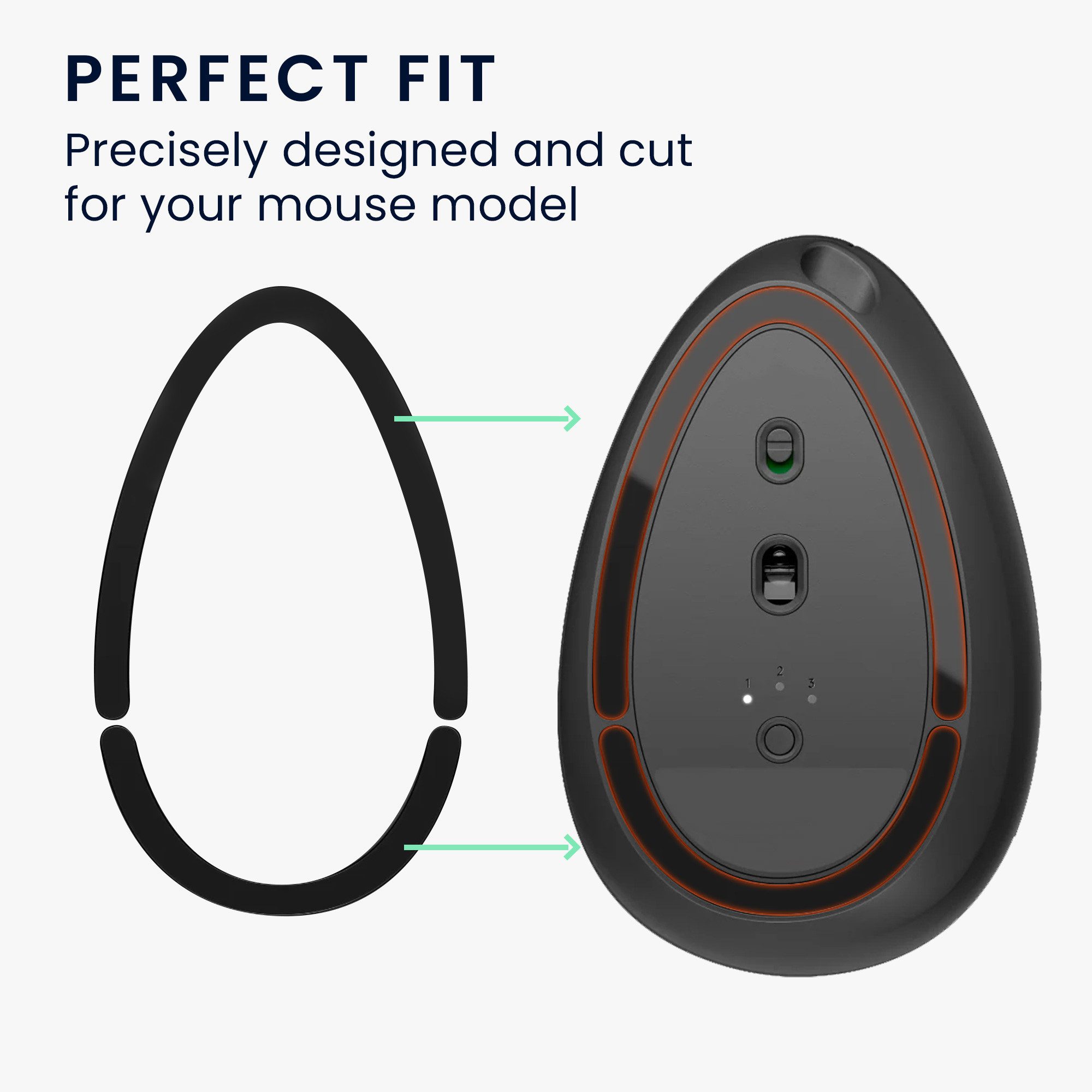 kwmobile Mauskabel-Halterung Mouse Feet Sticker für Logitech MX Vertical, (1-tlg., Ersatz Glider Mausfüße passgenau - Glides in Schwarz)