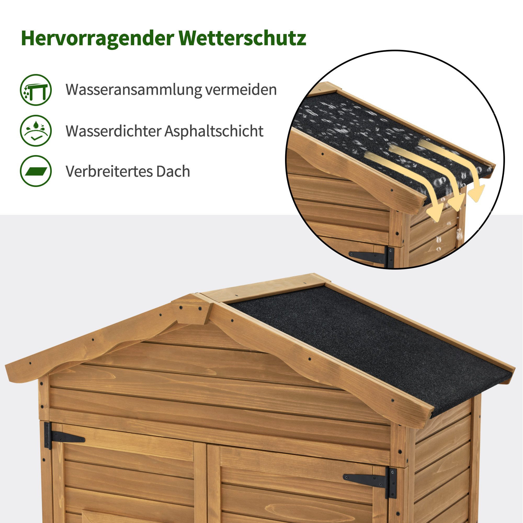 MCombo Gerätehaus M MCombo Gartenschrank Gartenhaus Outdoor Holz,57×109×180 cm, 1152 – Bild 5 von 5