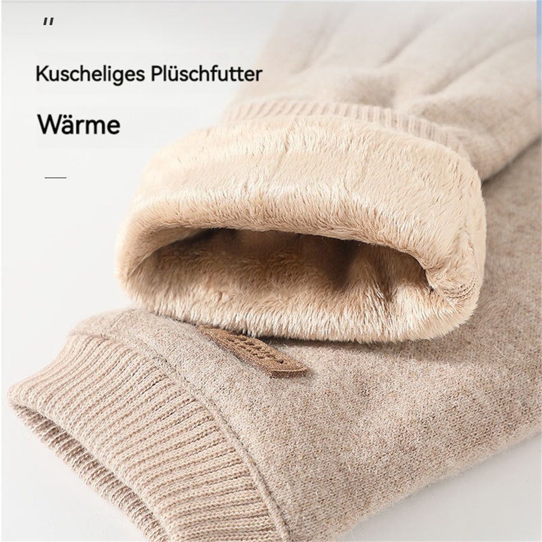 warme Kaschmir DÖRÖY Winterhandschuhe khaki aus Fleecehandschuhe für Frauen, Touchscreen-Handschuhe