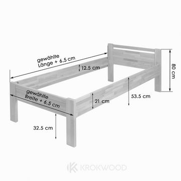 Krok Wood Massivholzbett Krok Wood Seniorenbett SiSi aus Massivholz Buche in Komforthöhe