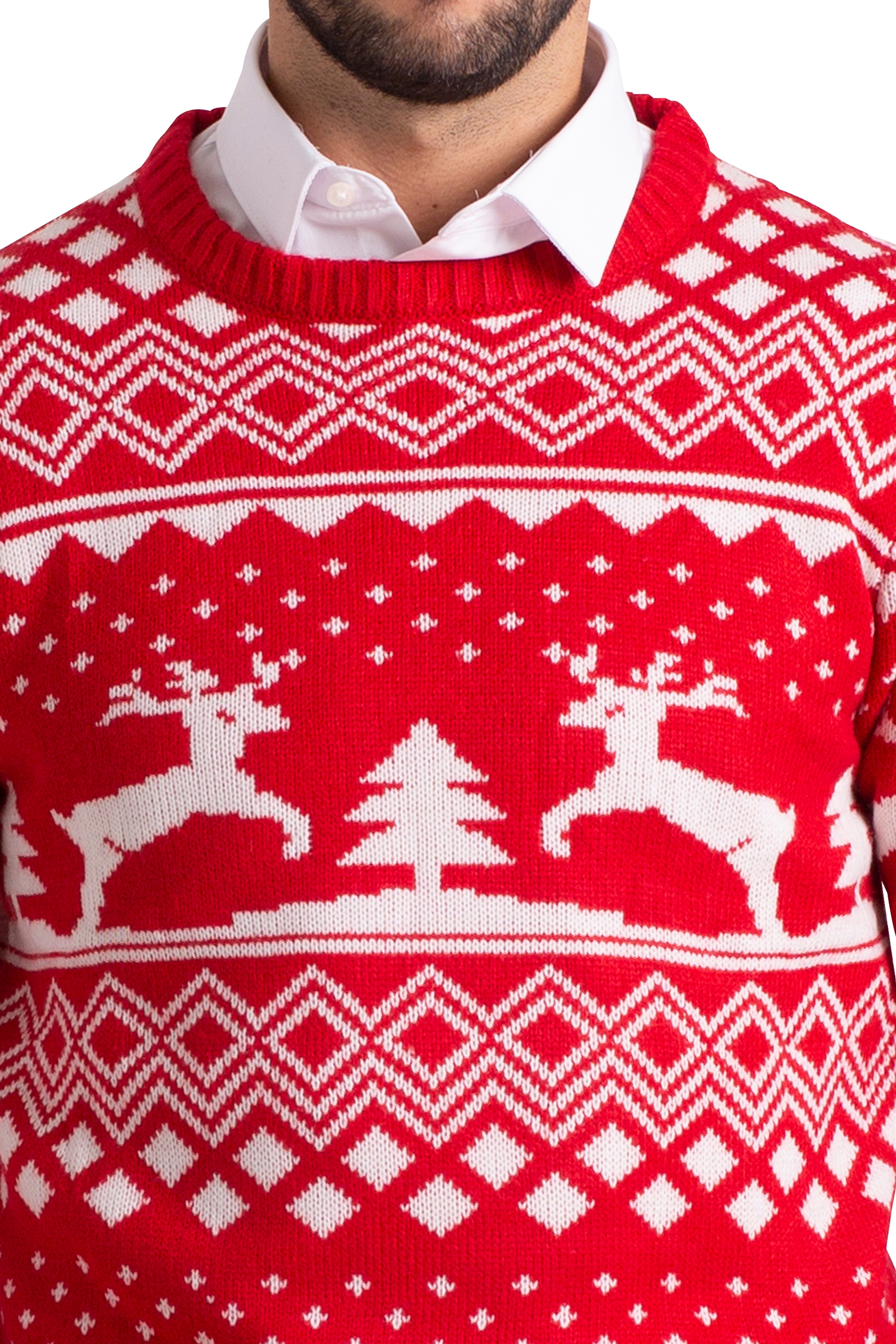 BlauerHafen Weihnachtspullover Herren Weihnachts Pullover lange Ärmel Knit Rundhals Christmas Jumper