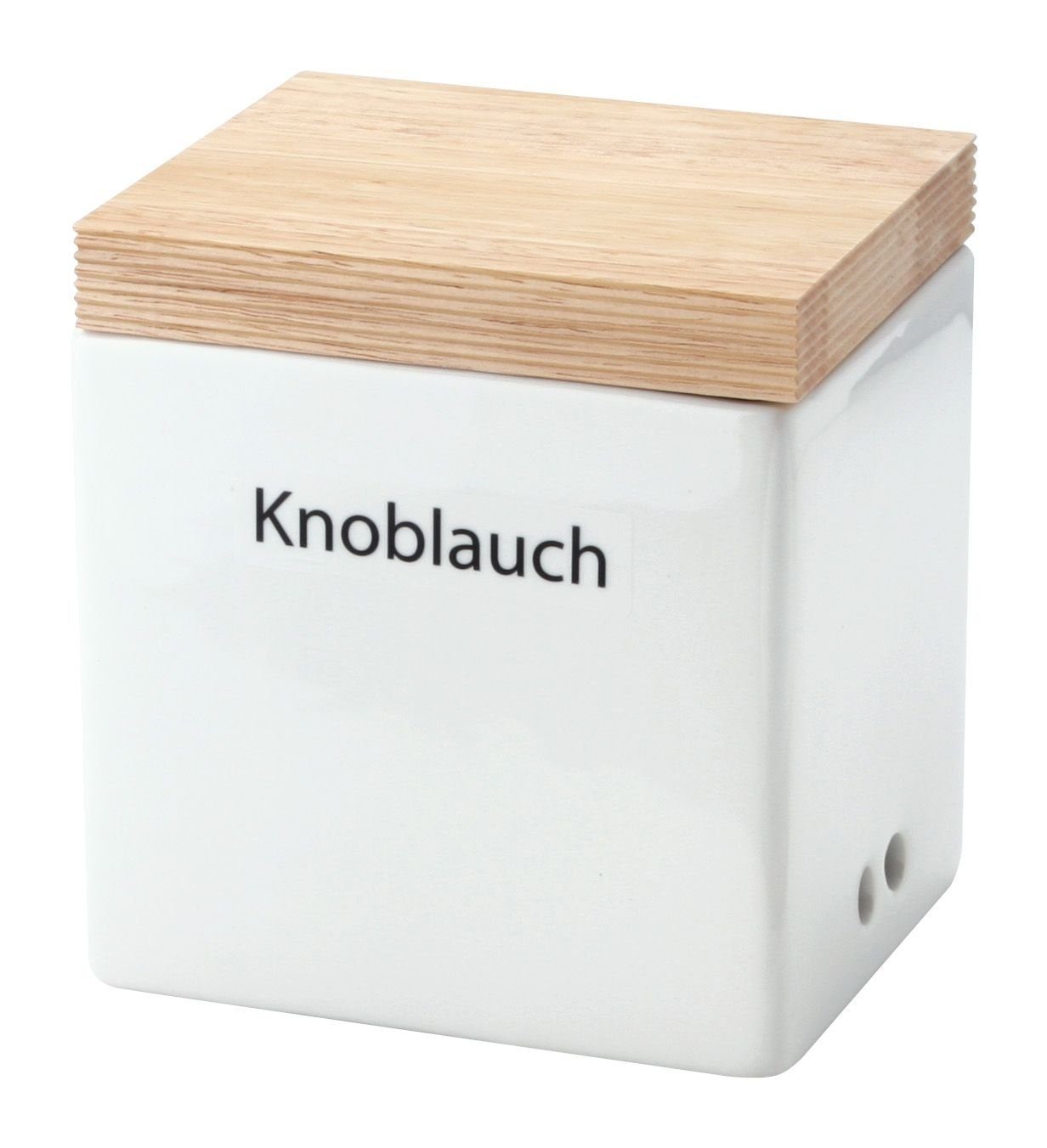 (1-tlg), Continenta Knoblauch x cm Keramik, 15.5 14 12 Holzdeckel, x Keramik, für Vorratsdose, aus mit