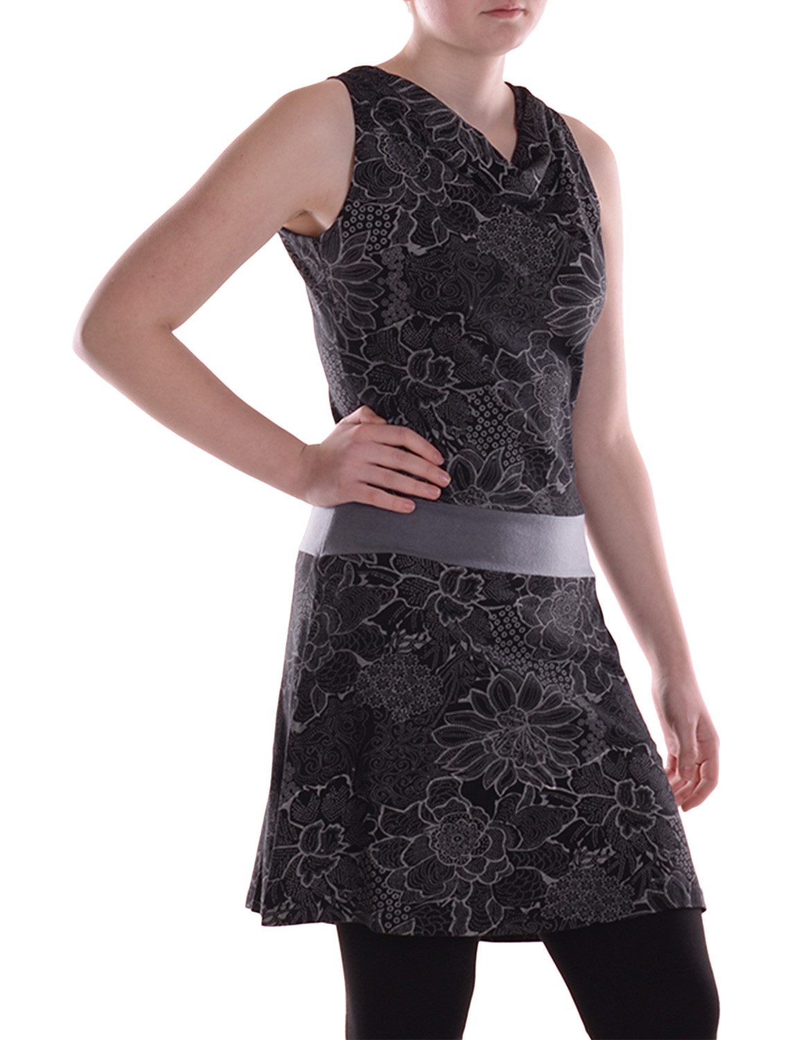 Vishes Sommerkleid Damen A-Linie Baumwolle Blumen-Muster günstig online kaufen