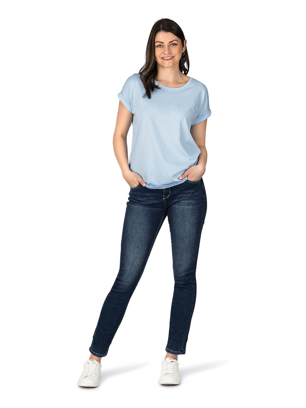 DENIMFY T-Shirt Damen Top DFSophie Regular Fit (1-tlg) kurzarm Sommershirt günstig online kaufen