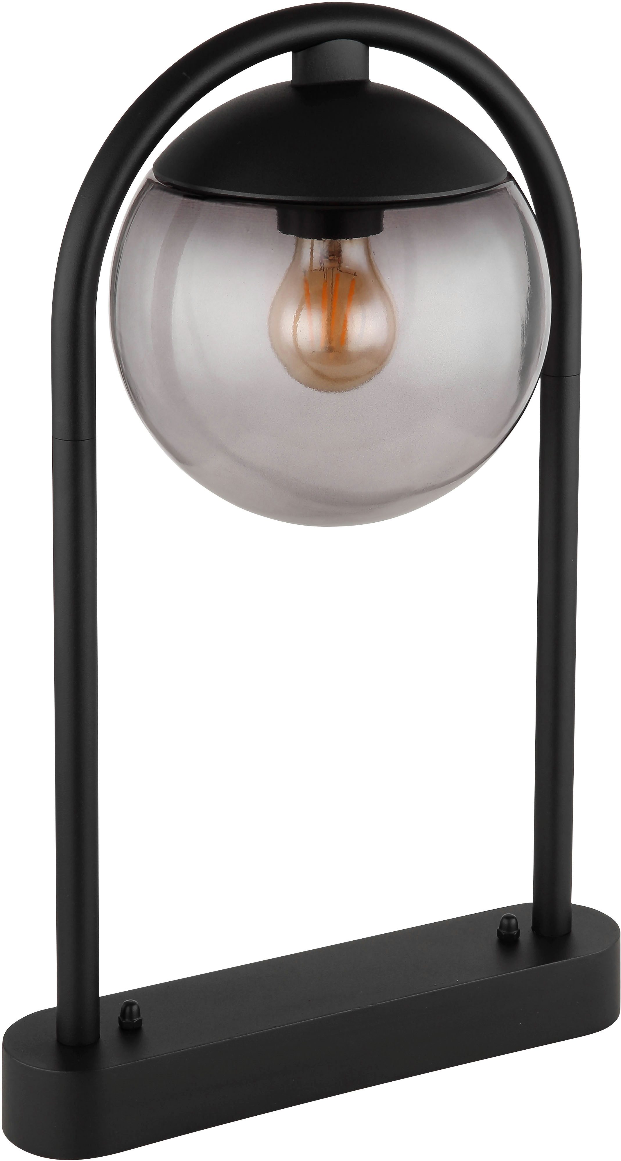 GLOBO LIGHTING Außen-Stehlampe MICHAEL, ohne Leuchtmittel, Außenlampe/schwarz/Glas rauchfarben/Richtung Lichtschein: abwärts