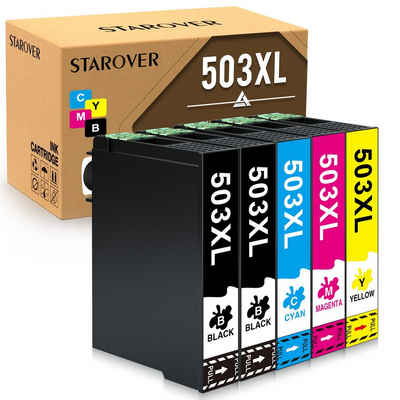 STAROVER 5PK 503XL Multipack für Epson 503 Druckerpatronen Tintenpatrone (Expression Home XP-5200 XP-5205, WorkForce WF-2960DWF WF-2965DWF)