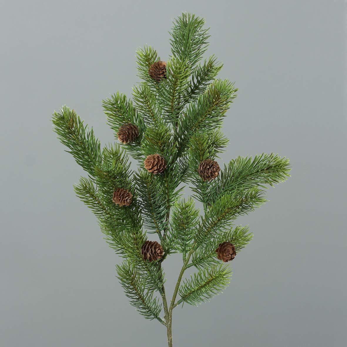 Kunstpflanze Tannenzweig künstlich Grün mit braunen Zapfen Länge 64 cm, muc günstig online kaufen