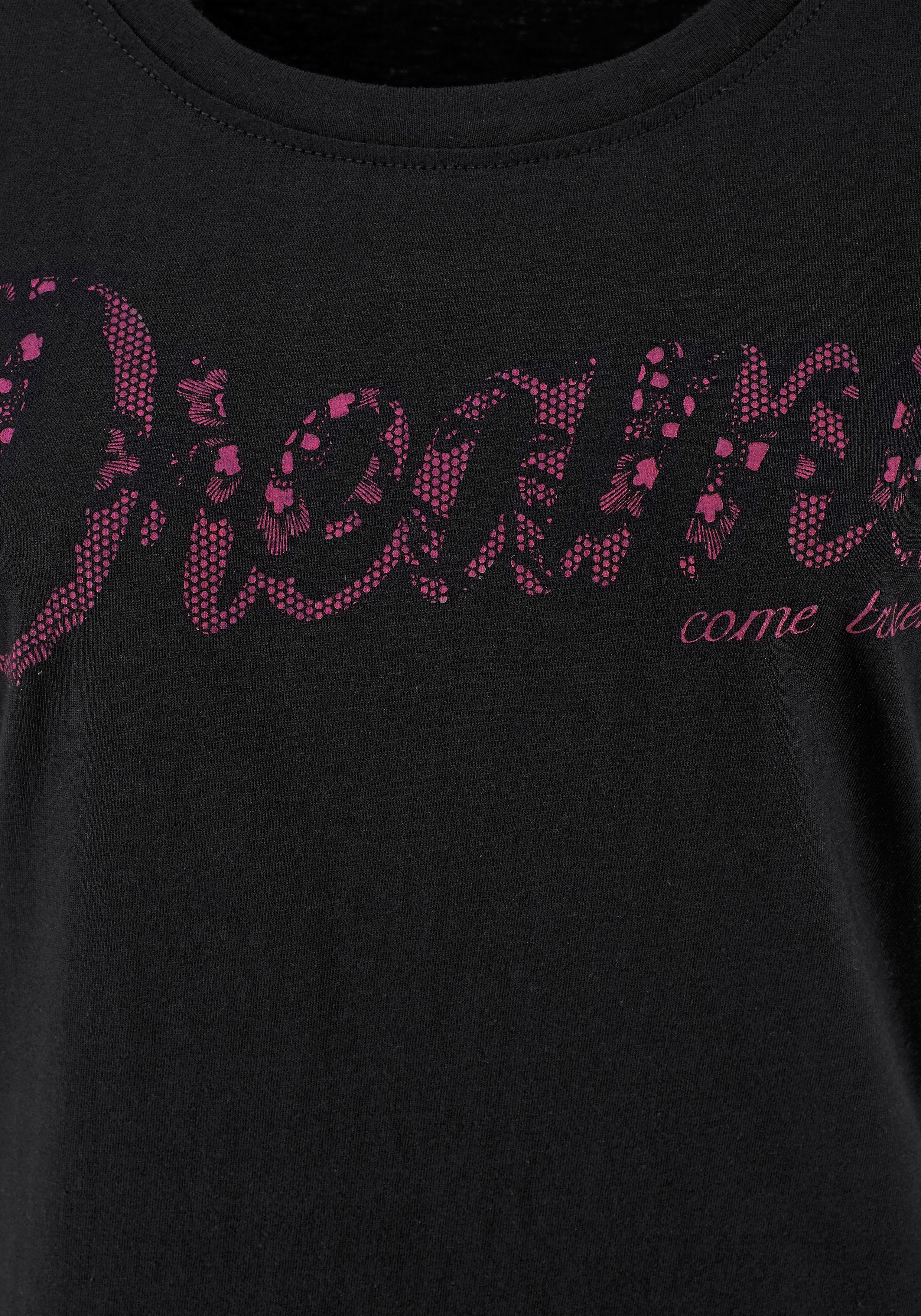 pink, Sleepshirt (2er-Pack) Dreams mit Vivance in Print schwarz Spitzenoptik