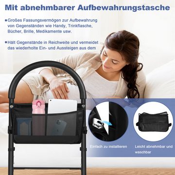 UISEBRT Bett - Aufstehhilfe Bettgitter für Ältere Erwachsene Höhenverstellbar, mit Ablagetasche, bis 150kg Belastbar