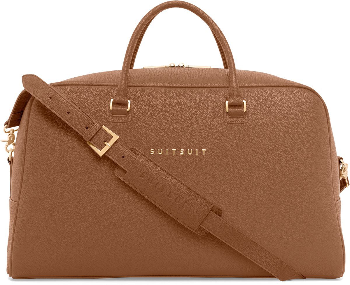 suitsuit Weekender Weekendtas 33x53x22 cm Fab Seventies Camel, Wasserabweisend, abnehmbarer und verstellbarer Schultergurt, doppelter