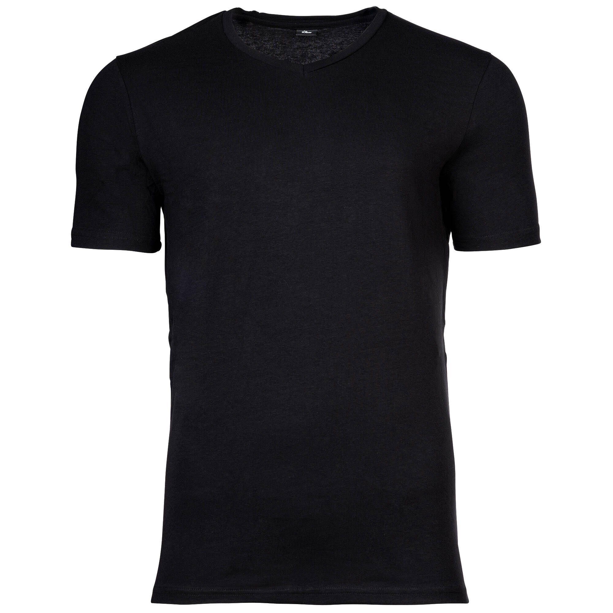 T-Shirt Rundhals Herren - Basic, 4er Pack T-Shirt, s.Oliver Schwarz