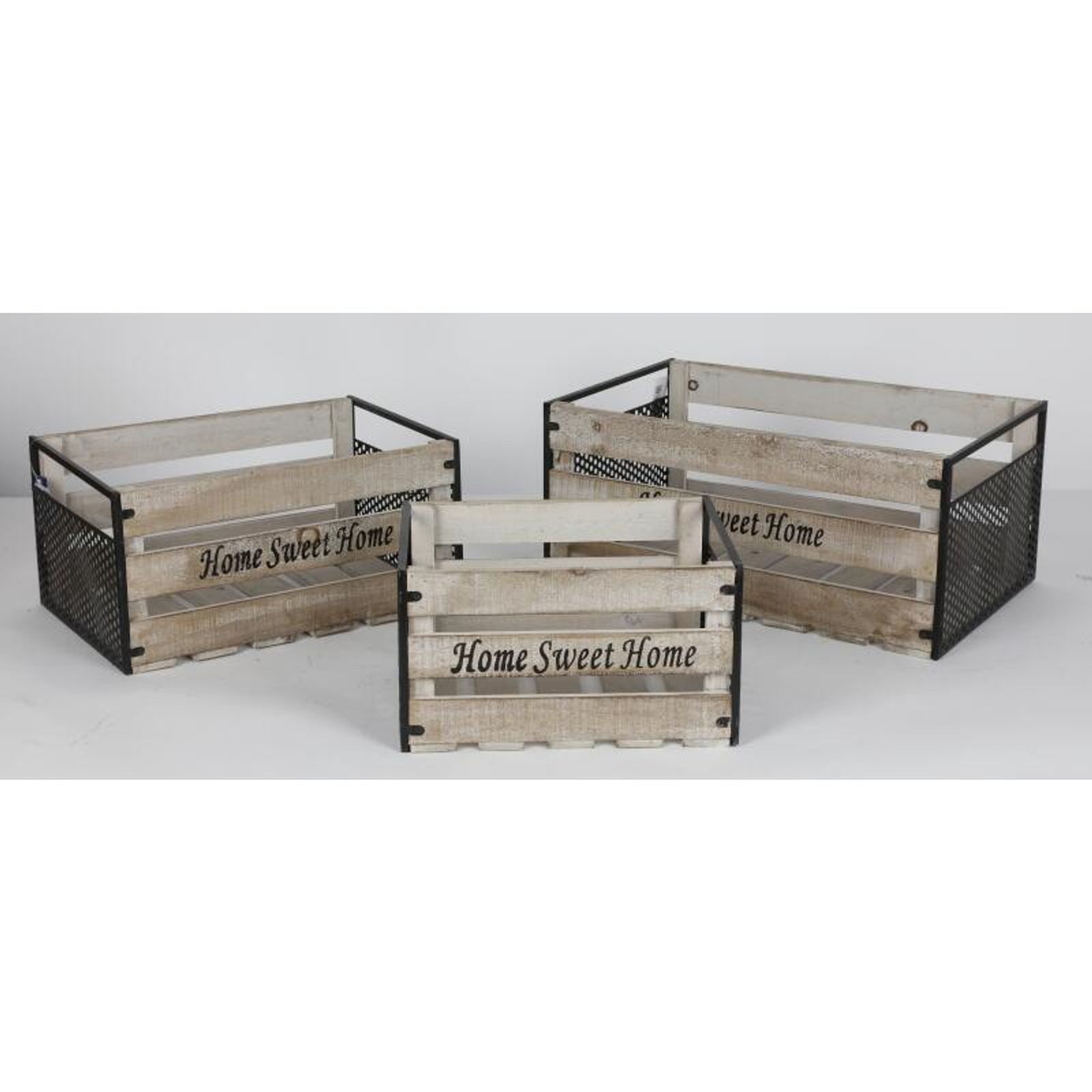 BURI Aufbewahrungsbox Holzboxen Set Home 3er Korb Körbe Aufbewahrung Dekoration Lagerungskis
