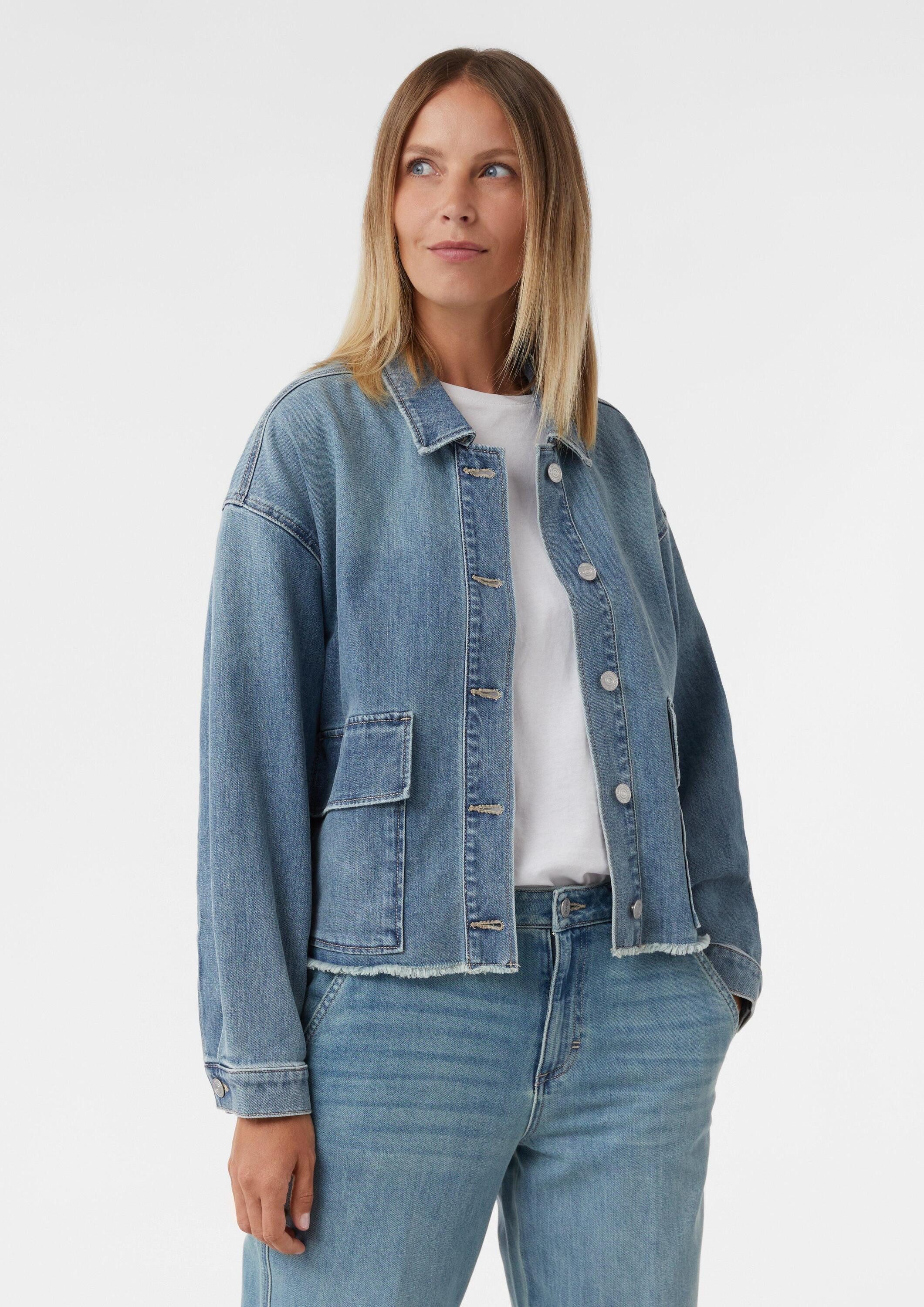 comma Funktionsjacke Indoor-Jacke Lässige Denimjacke mit Pattentaschen günstig online kaufen