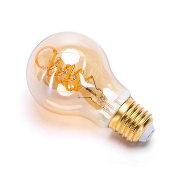 Aigostar LED-Leuchtmittel 4w E27 LED Retro Vintage Nostalgie Spiralen Filament Leuchtmittel, Warmweiß, 4w, 280 Lumen, Warmweiß 1800K, Ø60x107mm, Klar Glas Bernstein, A60, IP20, E27
