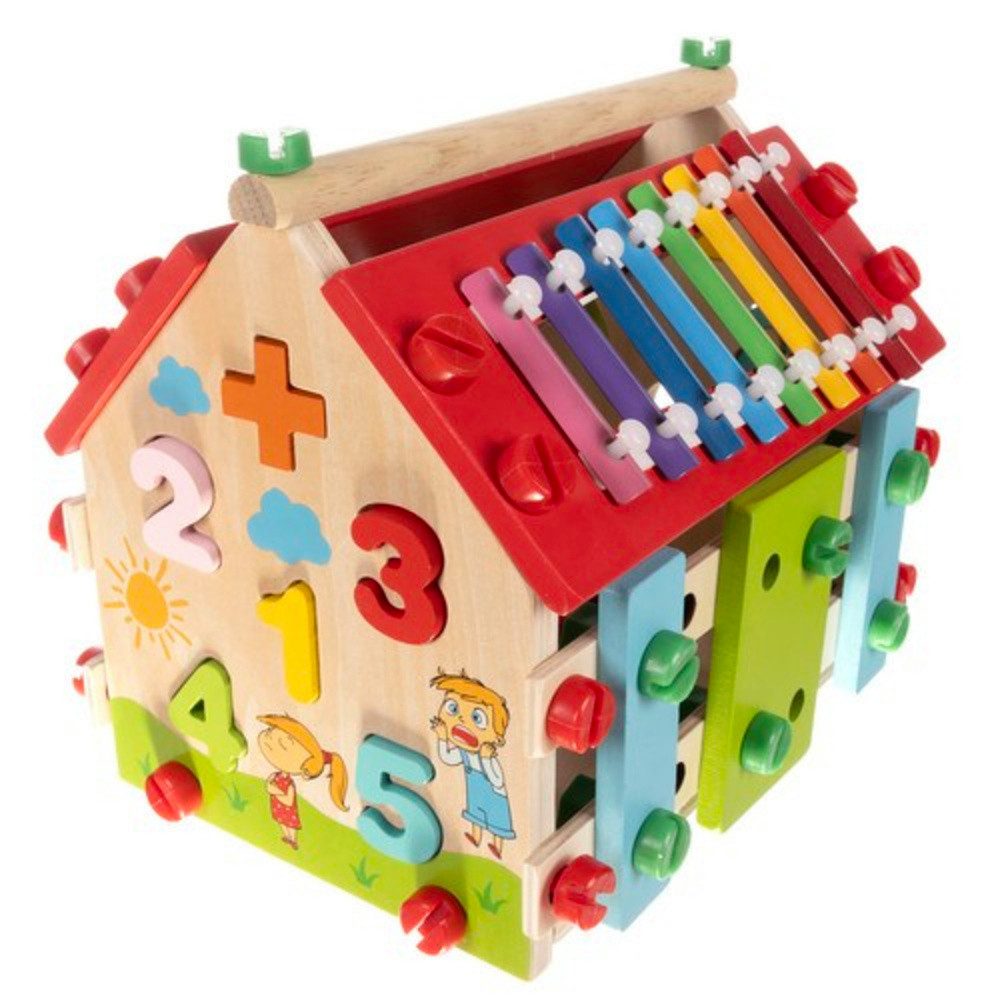 KRUZZEL Lernspielzeug Sortierer Lernhaus Motorikhaus (Spar-Set, 1-St., sortieren, rechnen), Zahlen und Musik, kreatives Spielzeug – Bild 4 von 5
