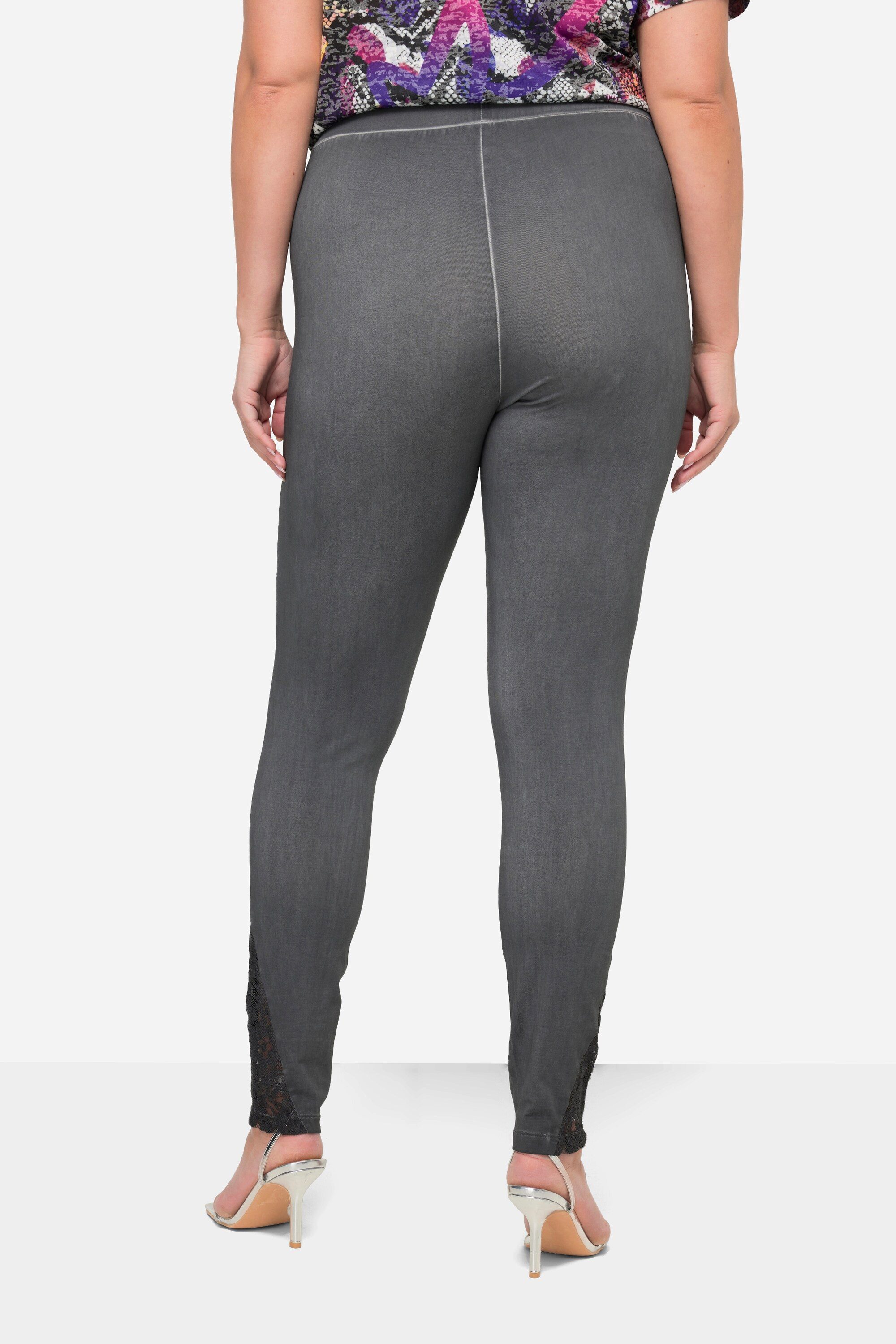 MIAMODA Leggings Leggings Tight Fit cold dyed Spitze am Saum