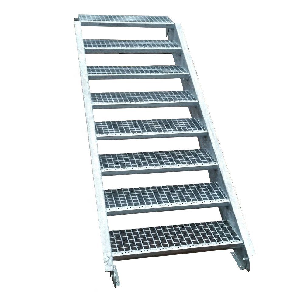 SRM Design Außentreppe 8 Stufen Stahltreppe Breite 90 cm Geschosshöhe 120-1 günstig online kaufen