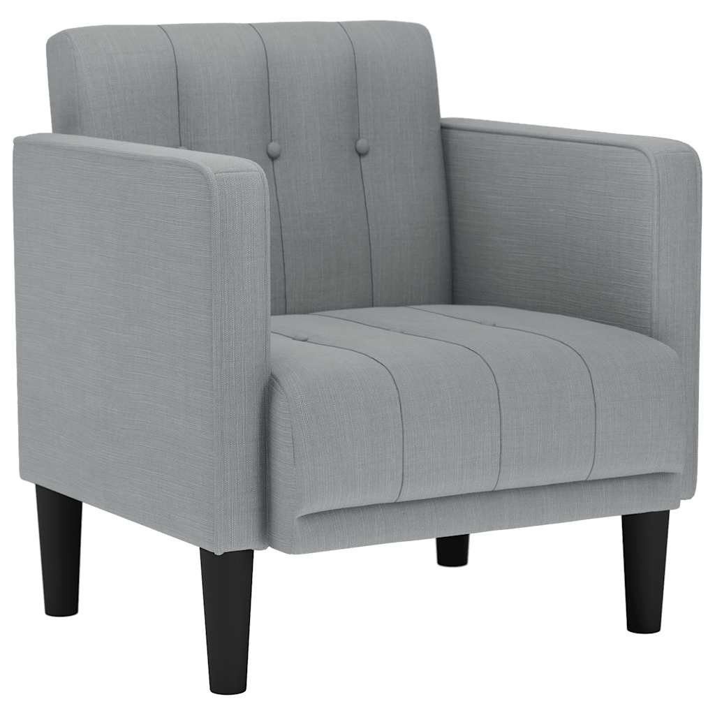 vidaXL Sessel Sessel mit Armlehnen Hellgrau 53 cm Stoff (1-St)