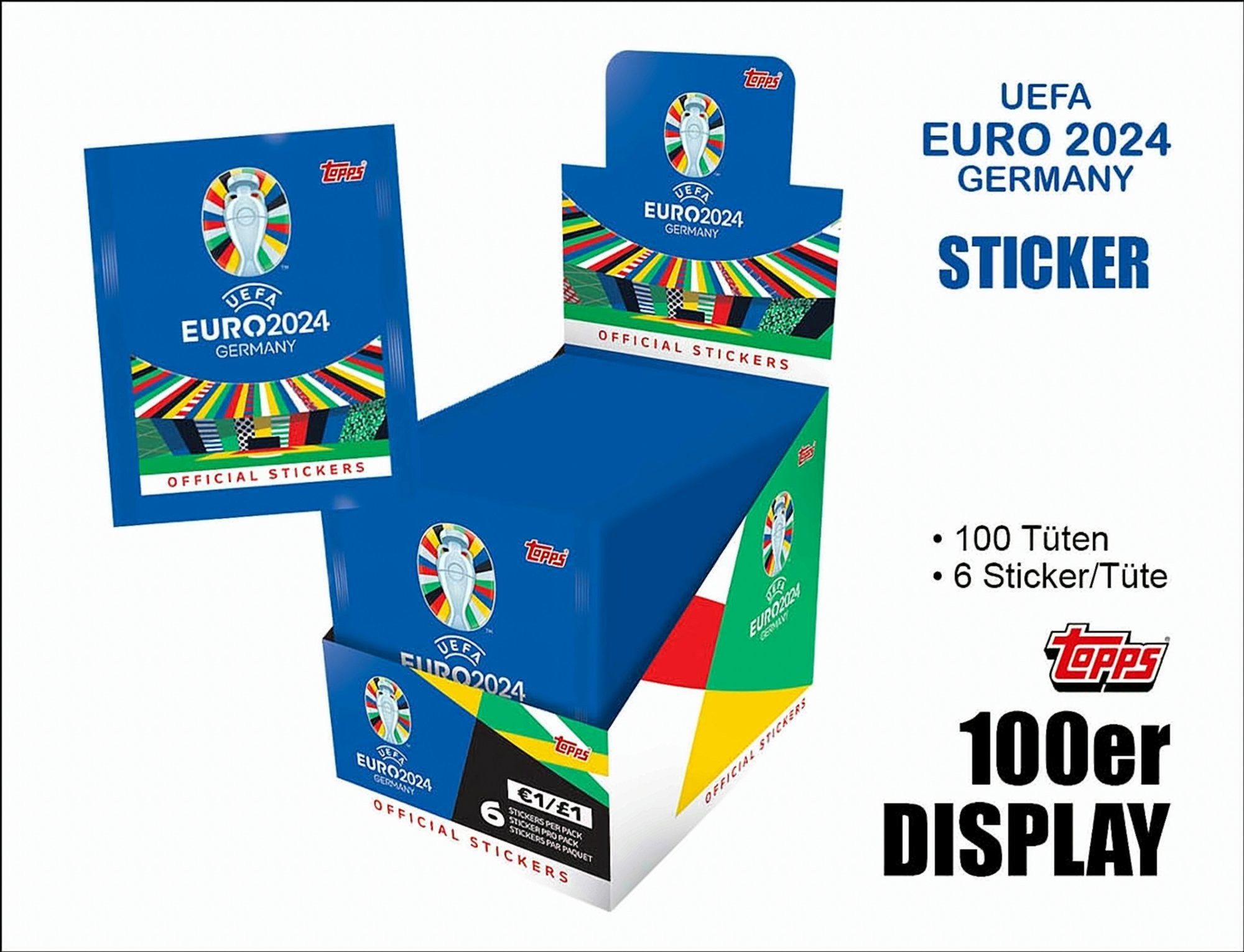 Topps/Merlin Sammelkarte UEFA EURO 2024 Sticker Display Deutsch