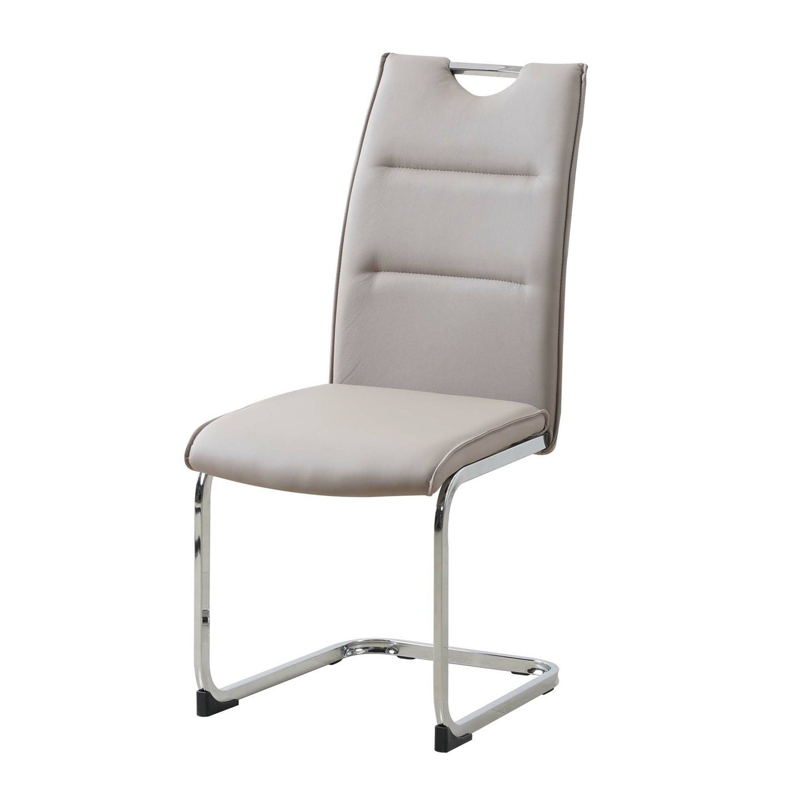 HTI-Line Freischwinger Schwingstuhl 4er Set PU cappuccino DannyC (Set, 4 St), Freischwinger Esszimmerstuhl Kunstleder