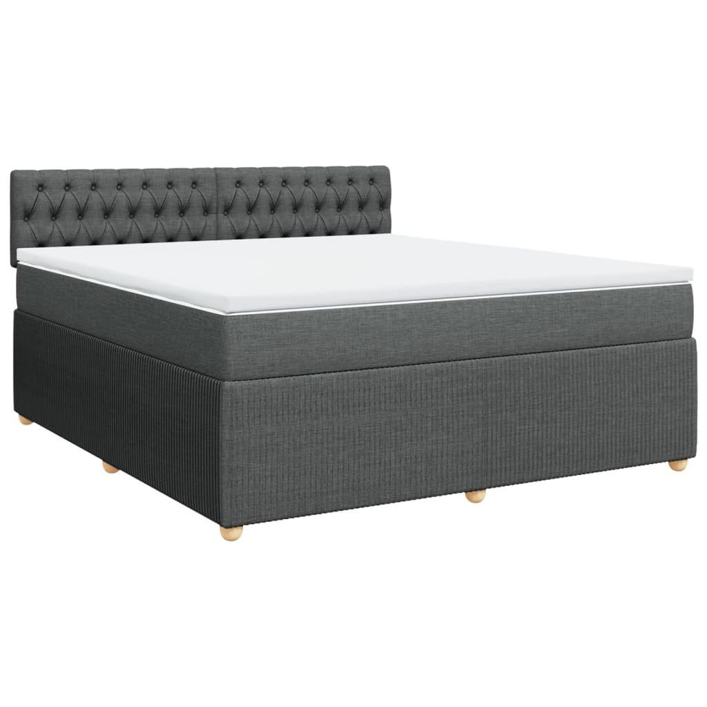 Bett Boxspringbett mit Matratze Dunkelgrau 180x200 cm Stoff