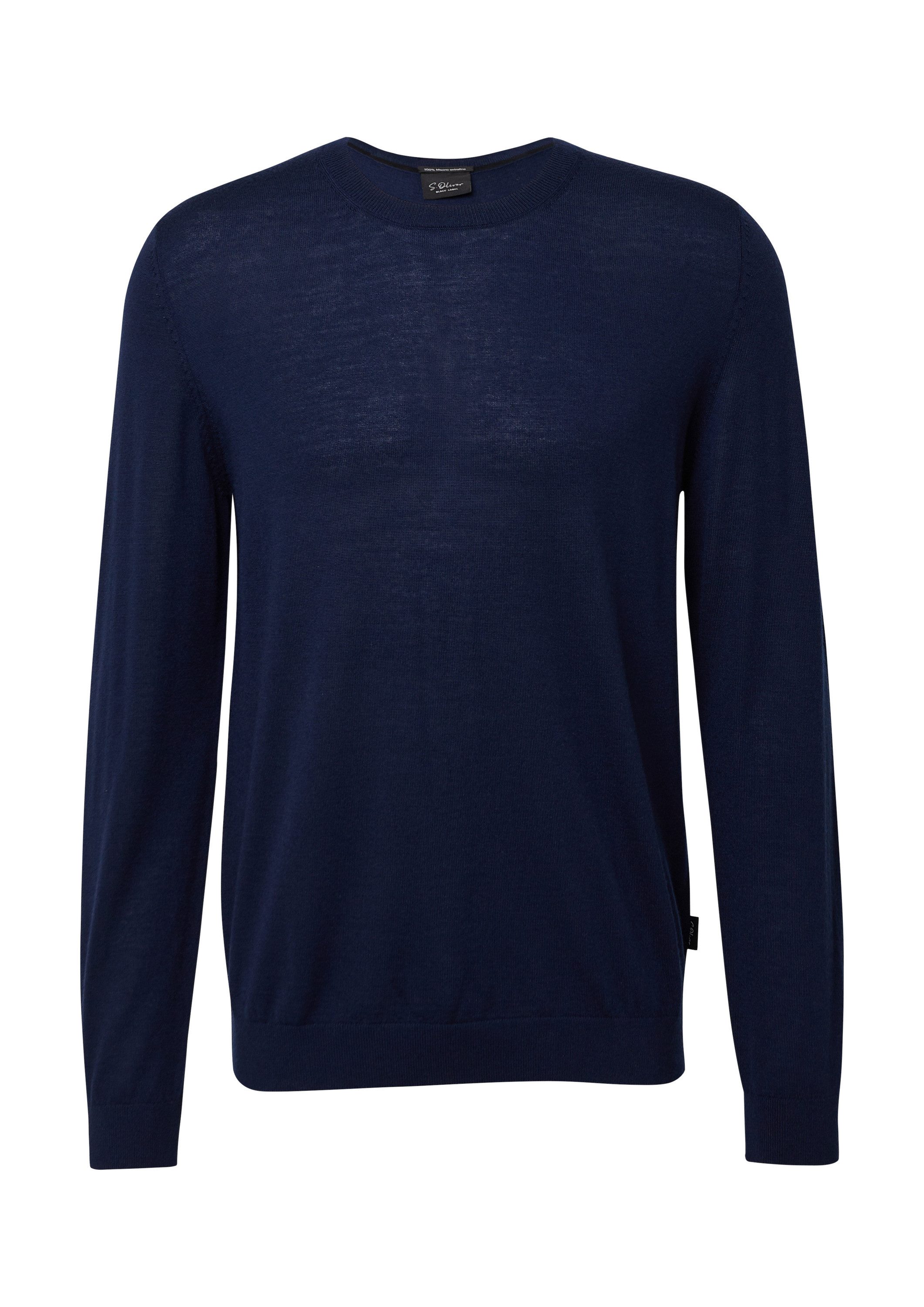 s.Oliver Longpullover Strickpullover Strickpullover aus reiner Merinowolle
